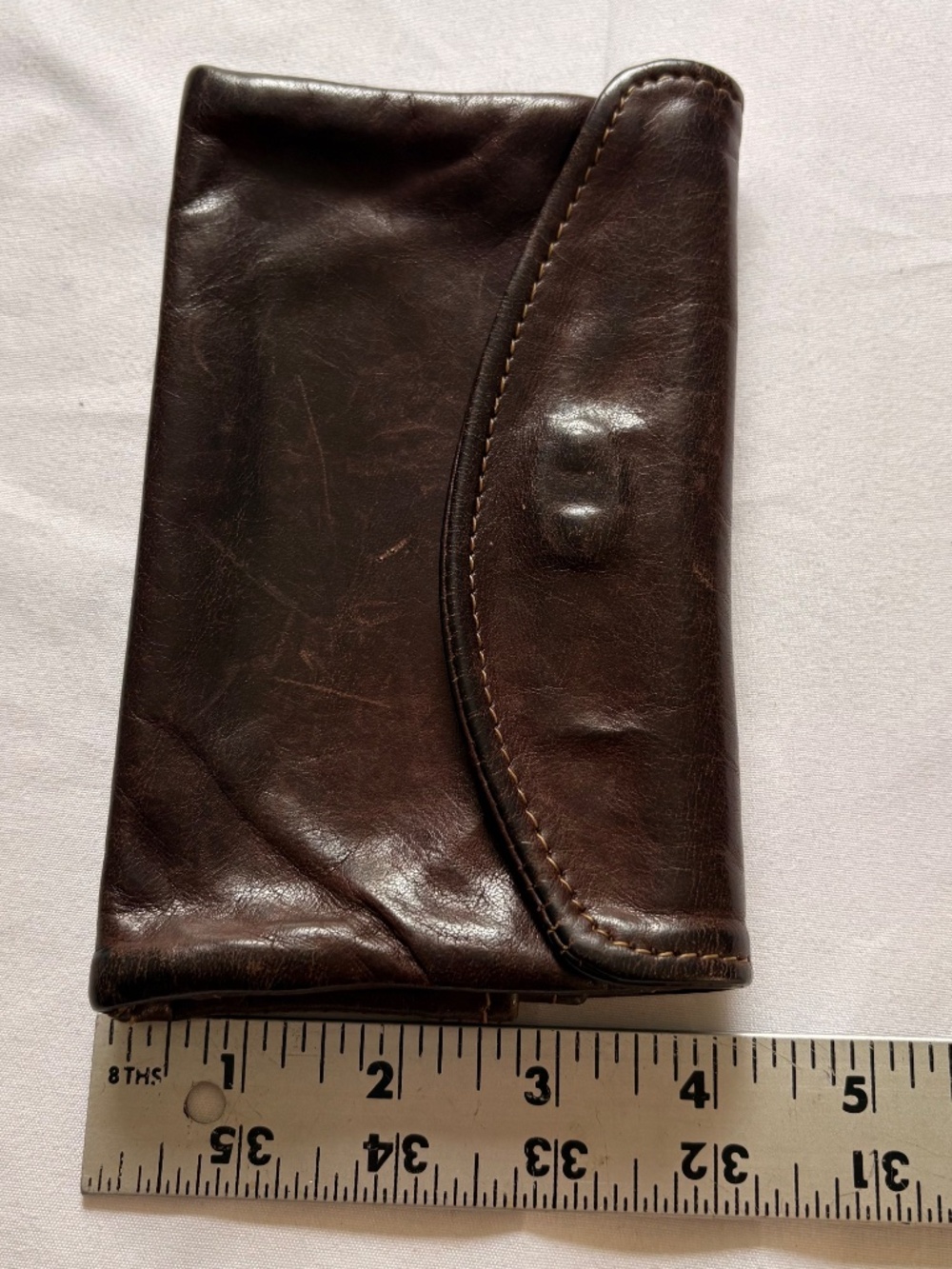 Vintage Towanny Genuine Brown Leather Wallet Pouch Trifold With Coin Pocket - Picture 13 of 13